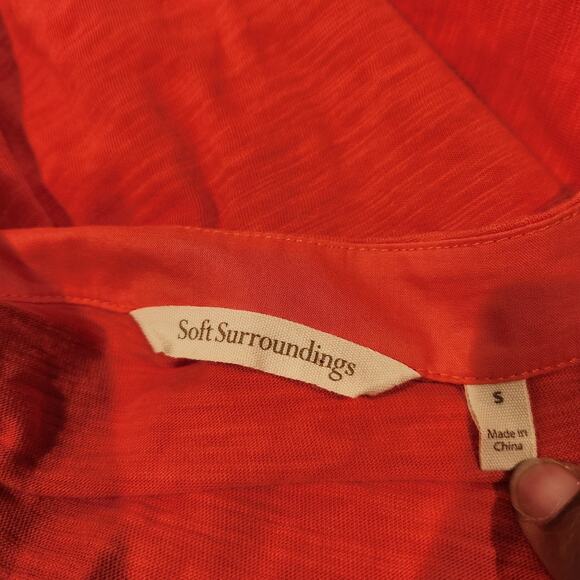 Soft Surroundings Womens Coral Delia Button Up Blouse Size Small Oversized Boho - Picture 4 of 9